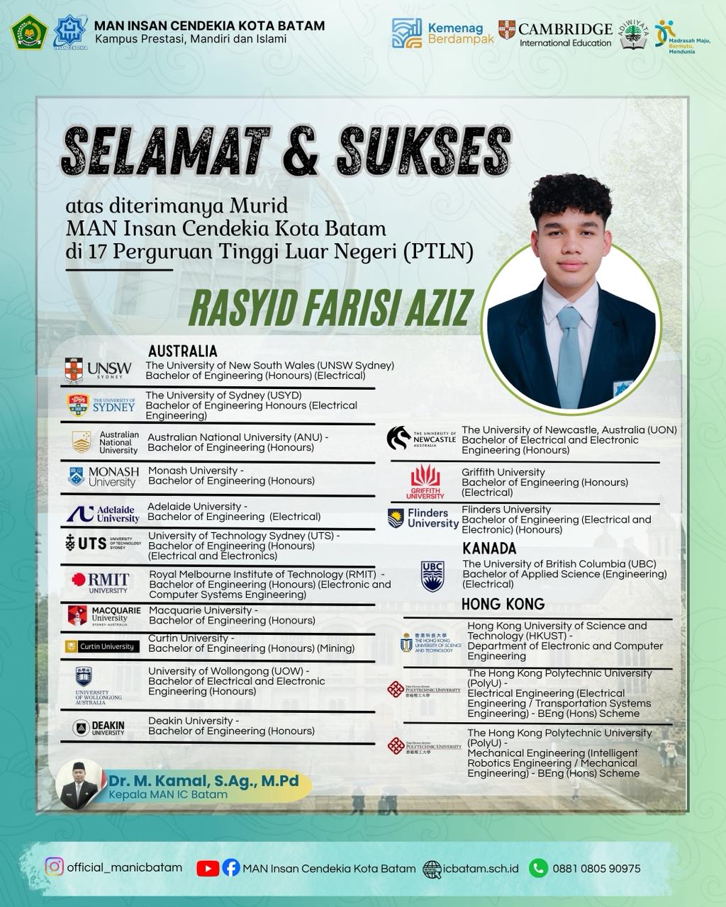 Bangga! Puluhan Siswa MAN IC Batam Lolos Kampus Luar Negeri, Beasiswa Ikut Diboyong